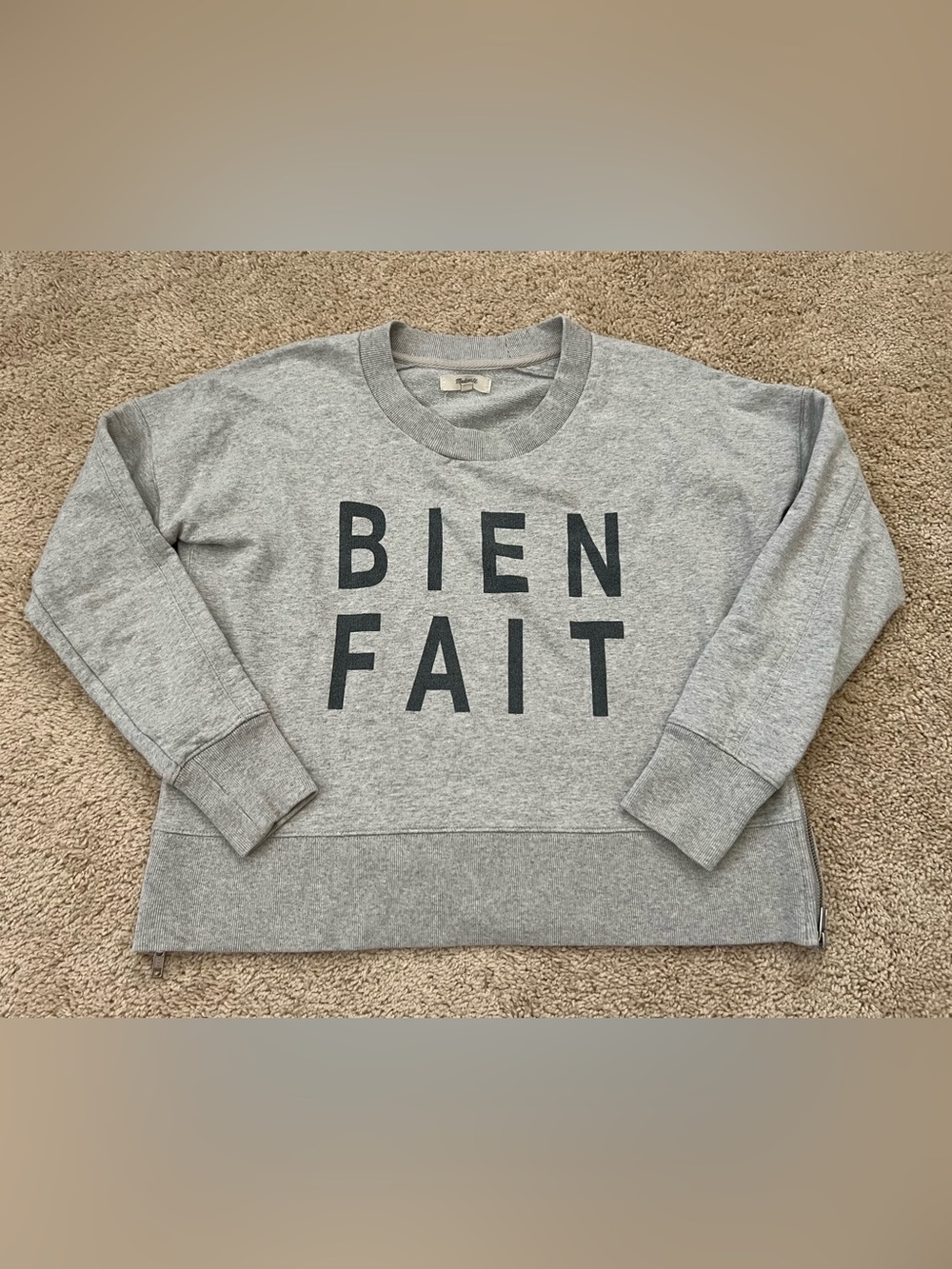 Madewell Women’s Size XS Gray Crewneck Sweatshirt Bien Fait